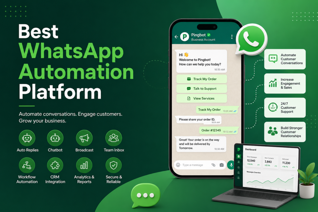 Best WhatsApp automation platform dashboard with chatbot, analytics, and automation features