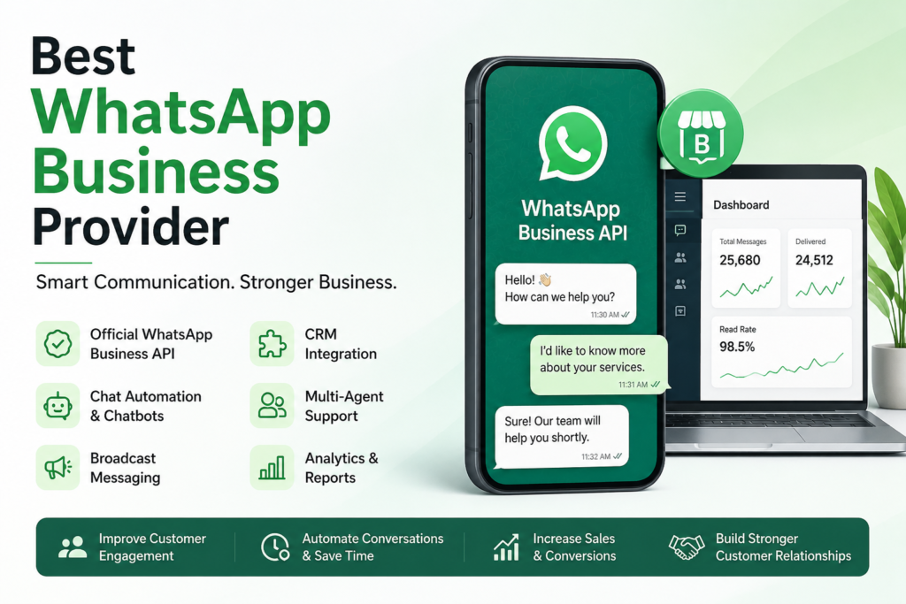 Best WhatsApp Business Provider with WhatsApp Business API, CRM Integration, Chat Automation, and Broadcast Messaging