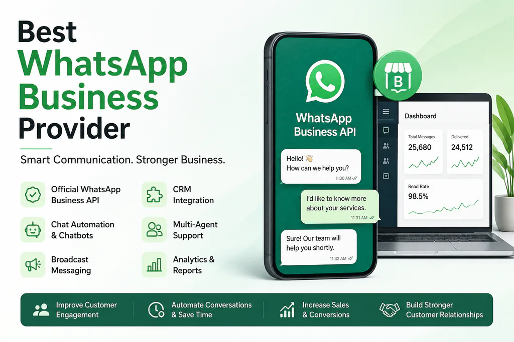 Best WhatsApp Business Provider with WhatsApp Business API, CRM Integration, Chat Automation, and Broadcast Messaging